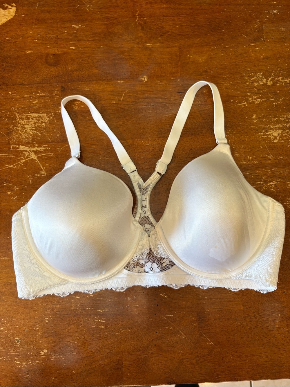 Maidenform white Lace-Back T-Shirt Bra size 38D